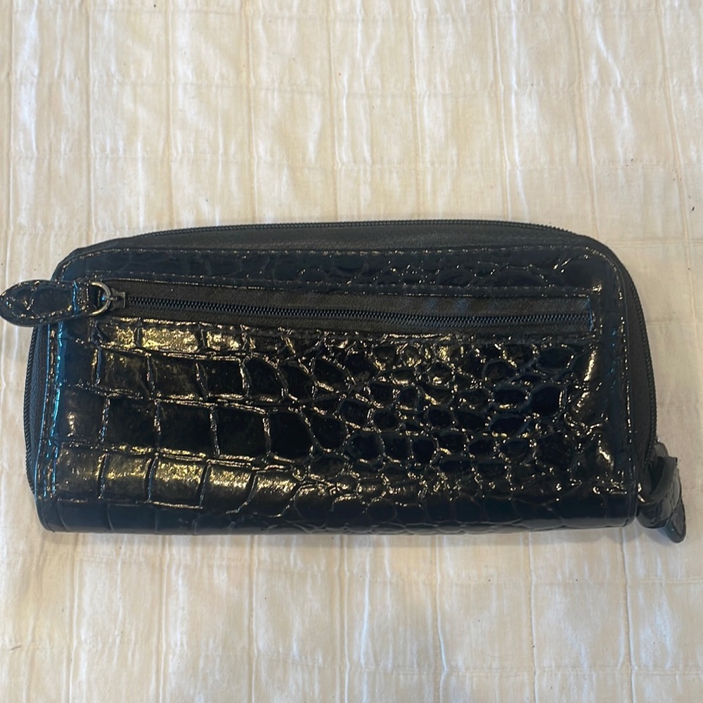 Vintage Long Black wallet zippers clutch